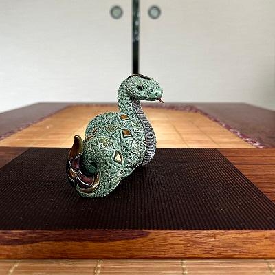 置物 緑ヘビ へび 蛇 陶器 送料無料 F251 |  | 09