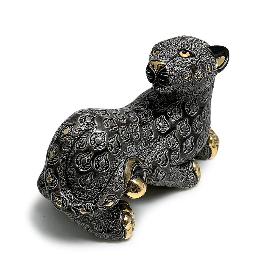 置物 パンサー ぱんさー 豹 ヒョウ ひょう 陶器 送料無料 F259 | 