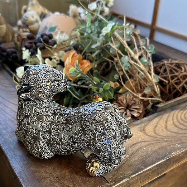 置物 パンサー ぱんさー 豹 ヒョウ ひょう 陶器 送料無料 F259 |  | 05