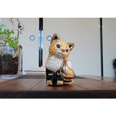 置物 キツネ きつね 狐 陶器 送料無料 F399 : リンコナダ(日本