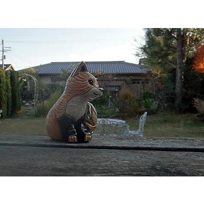 置物 キツネ きつね 狐 陶器 送料無料 F399 : リンコナダ(日本