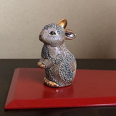 置物 ウサギ うさぎ 兎 陶器 送料無料 F410A_3