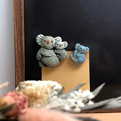 コアラ 親子 陶器 オブジェ 置物 オーストラリア