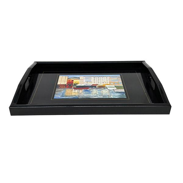 【SALE50％OFF】トレイ PT4-2 黒 南フランス トレー お盆 アンティーク調 レトロ カフェ 喫茶 インテリア 雑貨 おしゃれ プレゼント 絵画 ニュージーランド製 |  | 01