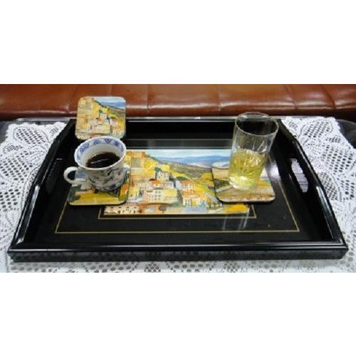 SALE50％OFF】トレイ PT4-4 黒 南フランス トレー お盆 アンティーク調