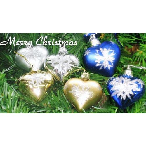 クリスマスツリー ハートオーナメント キラキララメ入り（3個入