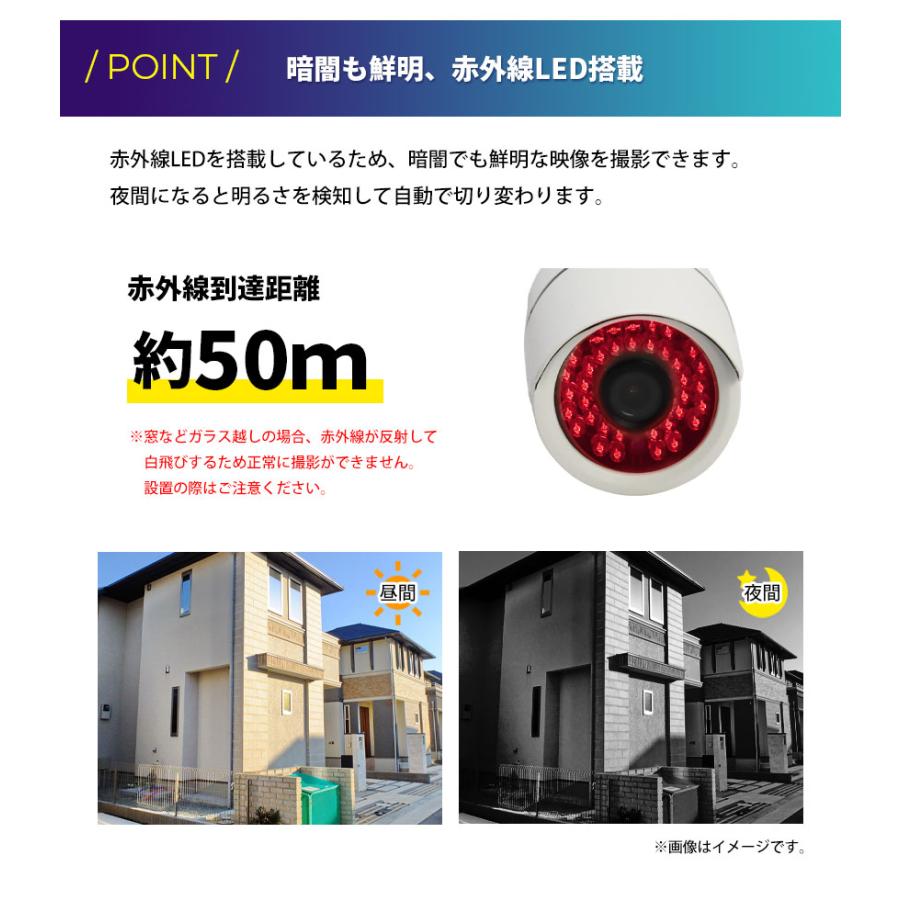 HDD 防犯カメラ レコーダー カメラセット HDD2TB カメラ：200万