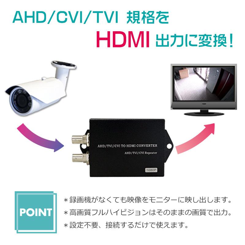HDMI出力 変換器 防犯カメラ AHD TVI CVI コンバーター ACT301 : 防犯
