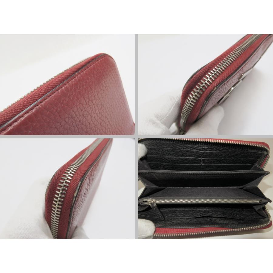 フェンディ モンスター ラウンドファスナー 長財布 赤 レッド系 FENDI 