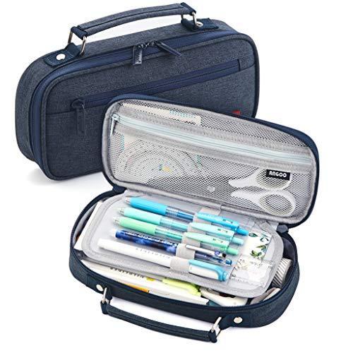 Angoobaby ペンケース 筆箱 男の子 女の子 小学生 中学生 高校生 大学生 社会人用 ブルー 消費税無し