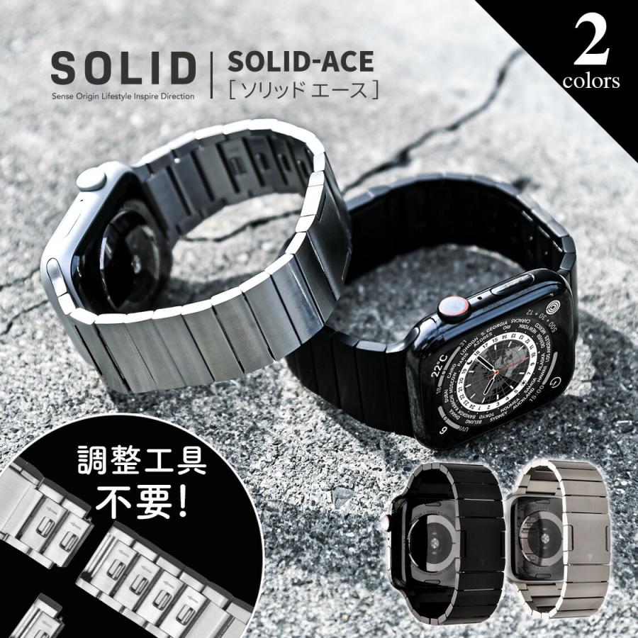 アップルウォッチ バンド メンズ マグネット ステンレス ステンレスバンド 高級AppleWatchバンド アップルバンド @ソリッド エース | 
