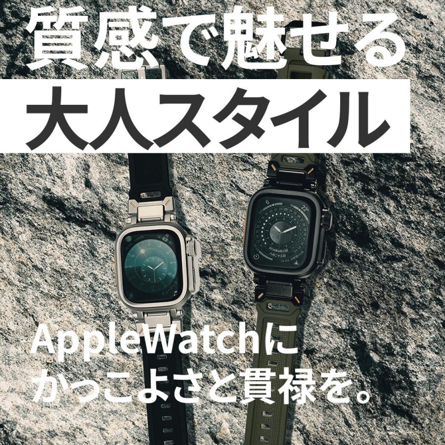 アップルウォッチ バンド メンズ チタン シリコン ステンレス マグネット ブラック シルバー プレゼント @ソリッド カタナ ウルトラケースセット |  | 01