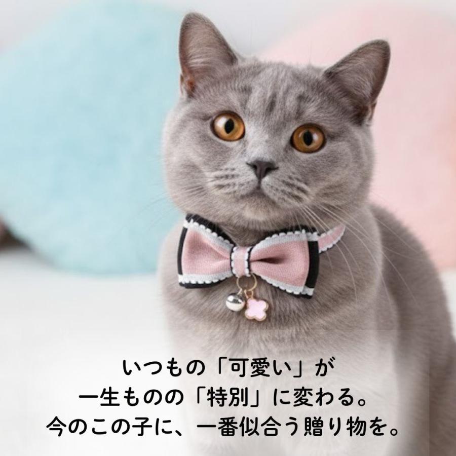 ネコ 猫 首輪 チャーム リボン かわいい 鈴 おしゃれ 調節可 ダブル