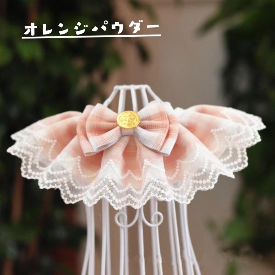 猫 ネコ 小型犬 首輪 ひな祭り イヌ 犬 猫用首輪 チェック柄 レース