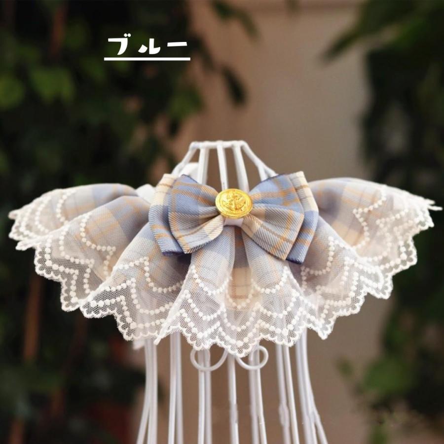 猫 ネコ 小型犬 首輪 ひな祭り イヌ 犬 猫用首輪 チェック柄 レース  