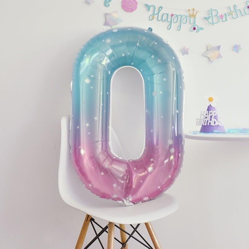数字 バルーン レインボー ビッグ 約90cm 風船 大きい 巨大 ビッグ