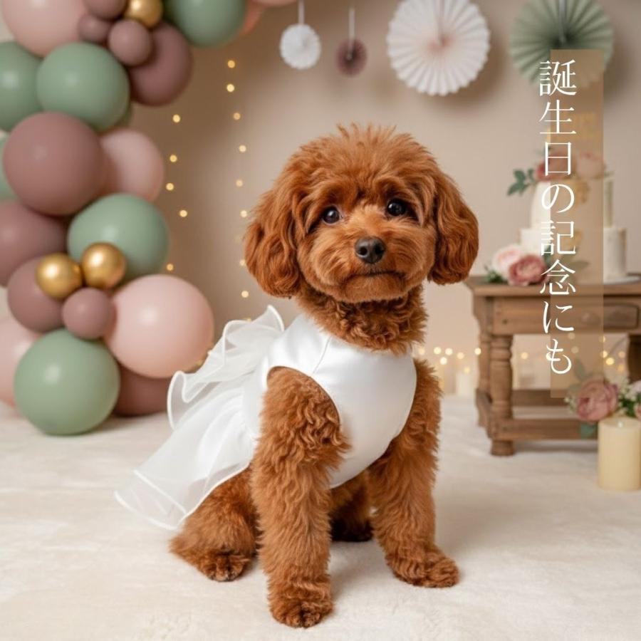 犬 服 ドレス 春夏 犬服 犬の服 ウェディングドレス ホワイト フラワー