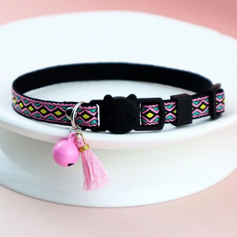 猫 首輪 安全  セーフティーバックル タッセル付き 猫の首輪  首輪  可愛い 鈴 子犬 ペット用品専門店 りんごのほっぺ |  | 04
