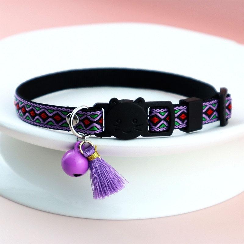 猫 首輪 安全  セーフティーバックル タッセル付き 猫の首輪  首輪  可愛い 鈴 子犬 ペット用品専門店 りんごのほっぺ |  | 06
