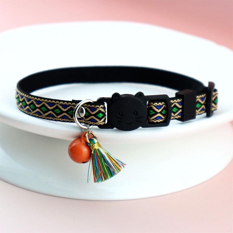 猫 首輪 安全  セーフティーバックル タッセル付き 猫の首輪  首輪  可愛い 鈴 子犬 ペット用品専門店 りんごのほっぺ |  | 07