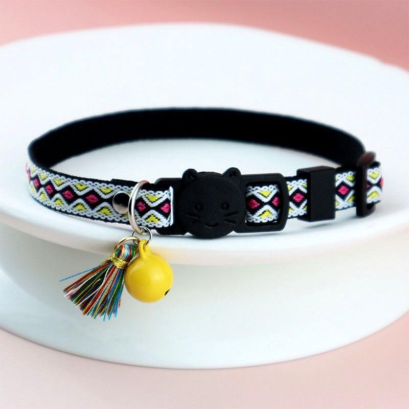 猫 首輪 安全  セーフティーバックル タッセル付き 猫の首輪  首輪  可愛い 鈴 子犬 ペット用品専門店 りんごのほっぺ |  | 08