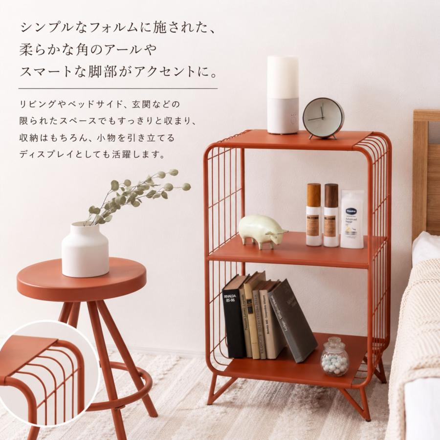 東谷 スチールワイヤーラック pt804 3段 幅47.5cm 完成品 収納ラック