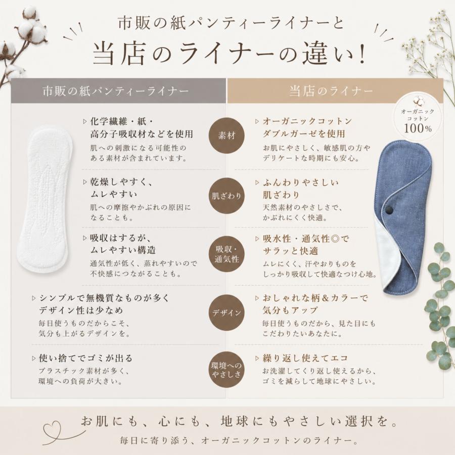 布ライナー 3枚セット オーガニックコットン 100% 日本製 4層構造 おり