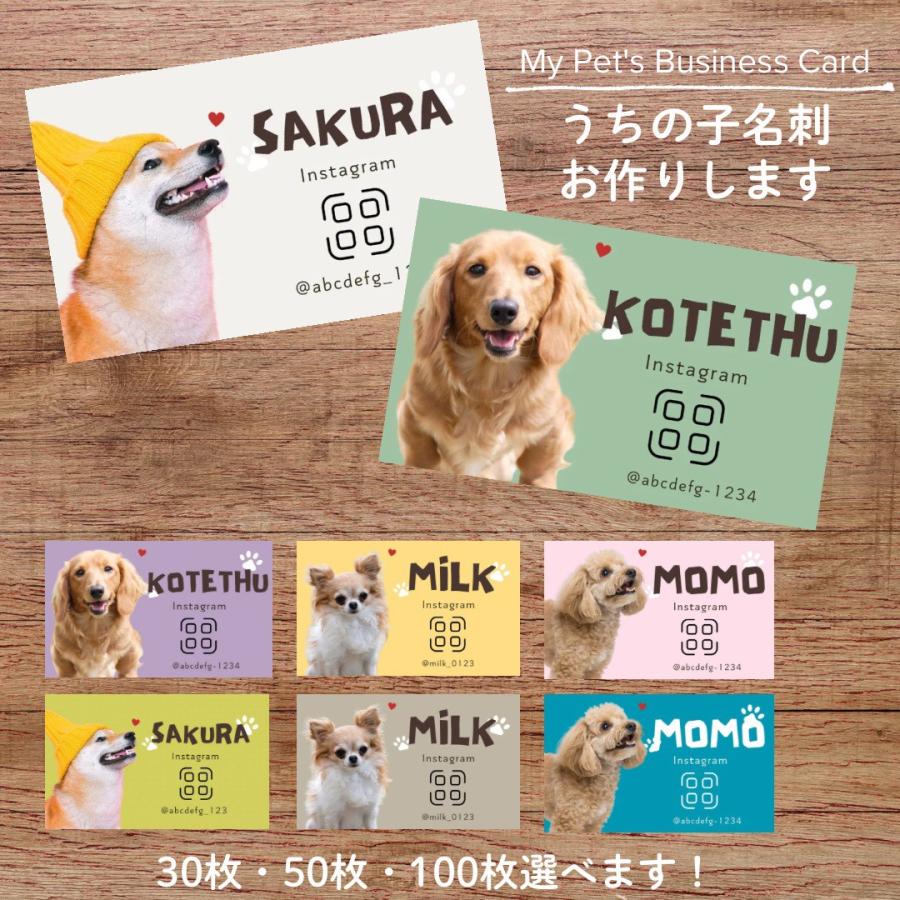 犬 名刺 猫 ペットの名刺 ペット イヌ ネコ ハンドメイド うちの子 ペットグッズ専門店 りんごのほっぺ　（Yahoo!・りんごのほっぺYahoo!店）