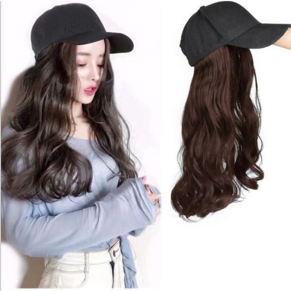 ウィッグ帽子付き ロングエクステ レディース 韓国ファッション 変身 エクステンション 即日発送