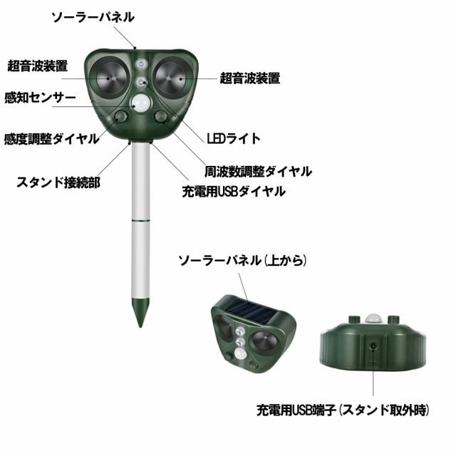 害獣撃退器 動物駆除器 動物忌避対策 猫避け 超音波強力 鳥よけ センサー ねこよけ とりよけ グッズ 猫避け キョン対策 アニマルバリア｜rinkai-store｜04