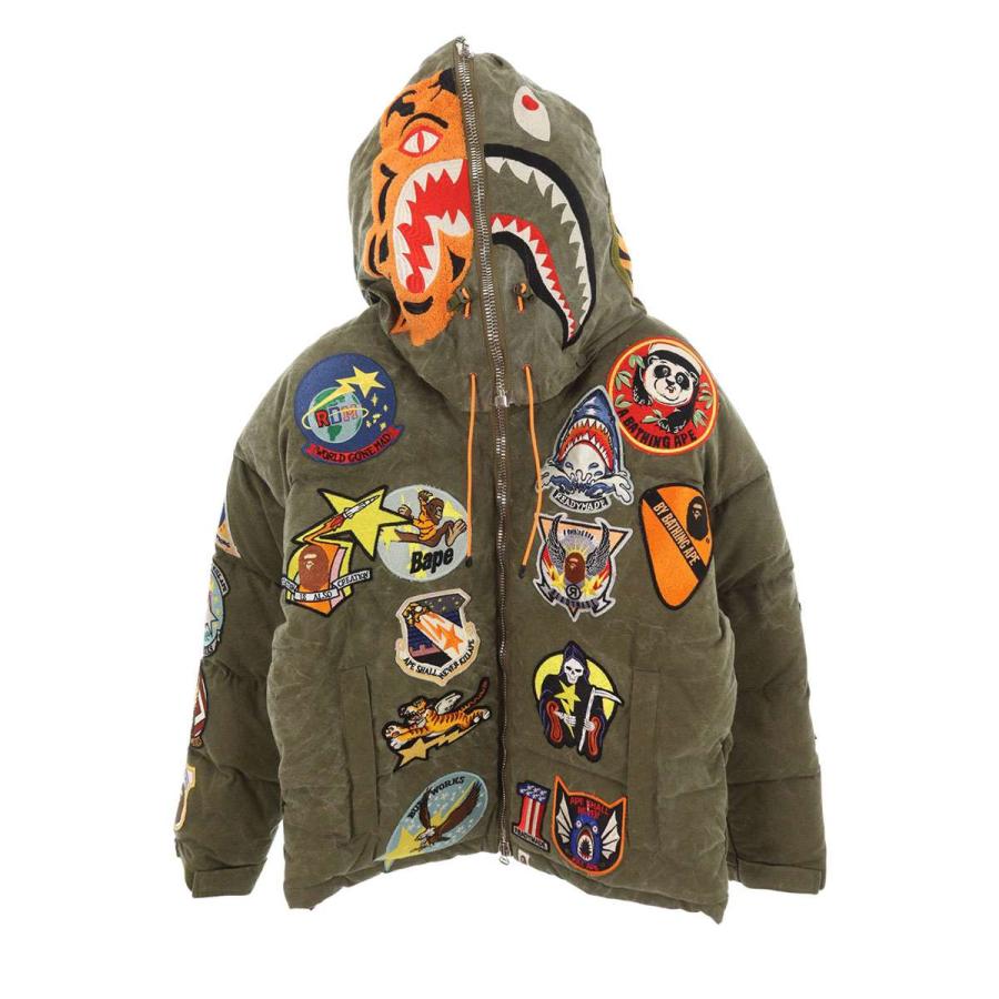 レディメイド ×アベイシングエイプ A BATHING APE  21AW  RM-I01-0000-108 パッチワークダウンジャケット メンズ 1 READYMADE（レディメイド） アベイシングエイプ サイズ:1 21AW RM-I01