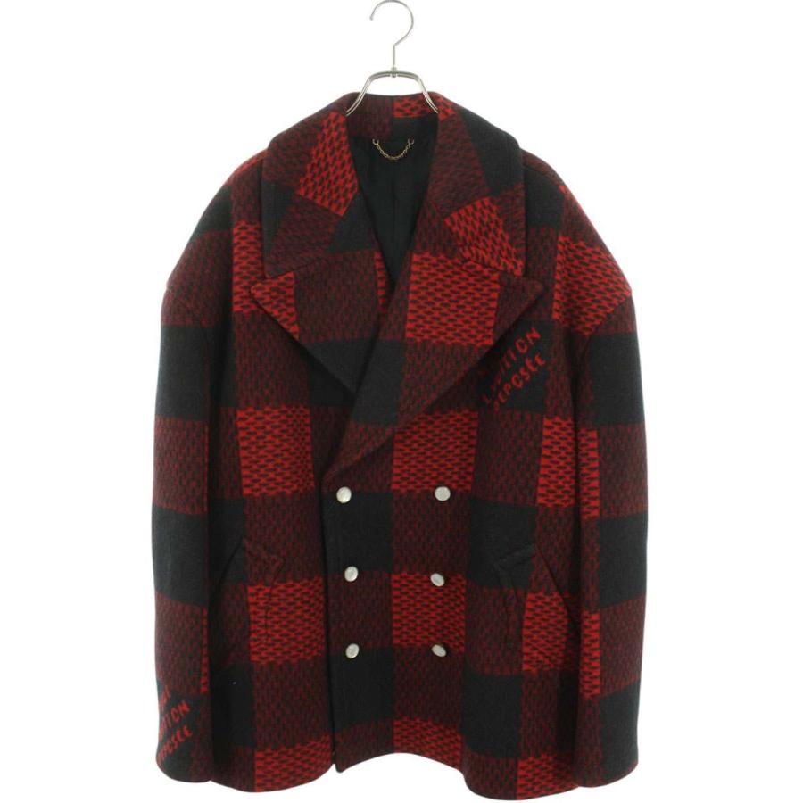 ルイヴィトン  24AW  RM242M MGA HRC68E ダミエ総柄ウールPコート メンズ 54 LOUIS VUITTON（ルイ・ヴィトン） サイズ:54 24AW RM242M MGA HRC68E