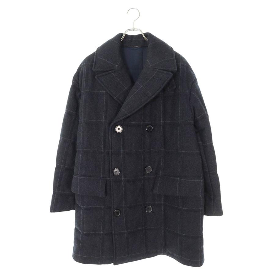 エルメス サイズ:44  23AW チェック中綿カシミヤ昆コート 中古 BS55 HERMES（エルメス） サイズ:44 23AW チェック中綿カシミヤ昆コート