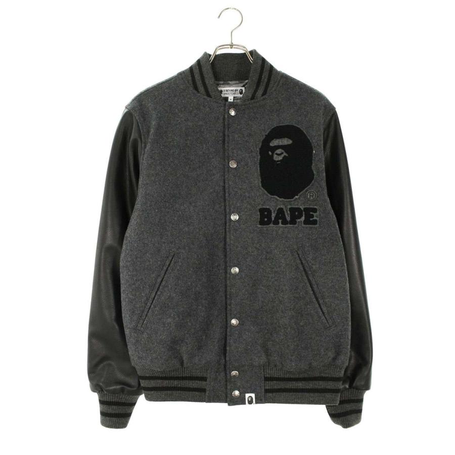 アベイシングエイプ  アンディフィーテッド サイズ:M ロゴパッチウールスタジアムジャケットブルゾン 中古 BS99 A BATHING APE（アベイシングエイプ） アンディフィーテッド サイズ:M