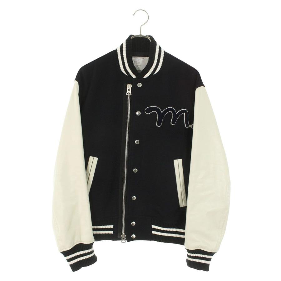 サカイ  マッドサキ サイズ:2  22AW  22-02879M レザー切替ウールスタジャンブルゾン 中古 BS99 sacai（サカイ） マッドサキ サイズ:2 22AW 22-02879M レザー切替