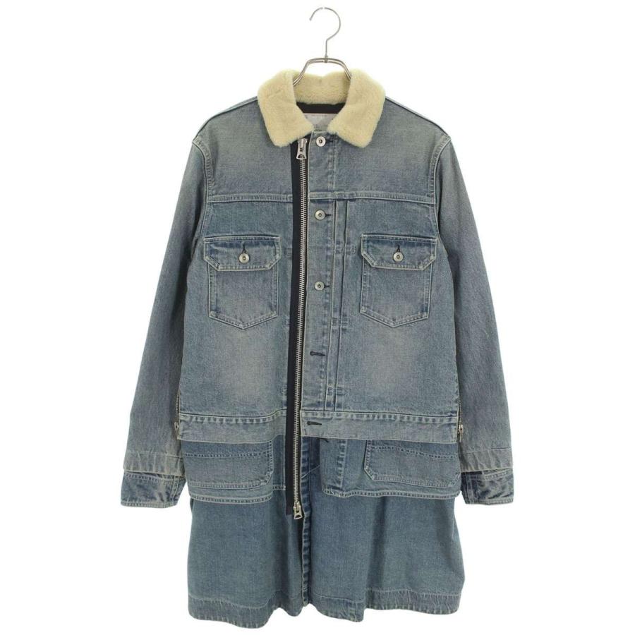 Sacai デニム コート ボア デザイナーズ ジャケット sacai（サカイ） サイズ:1 20AW 20-02360M レイヤードボアデニム