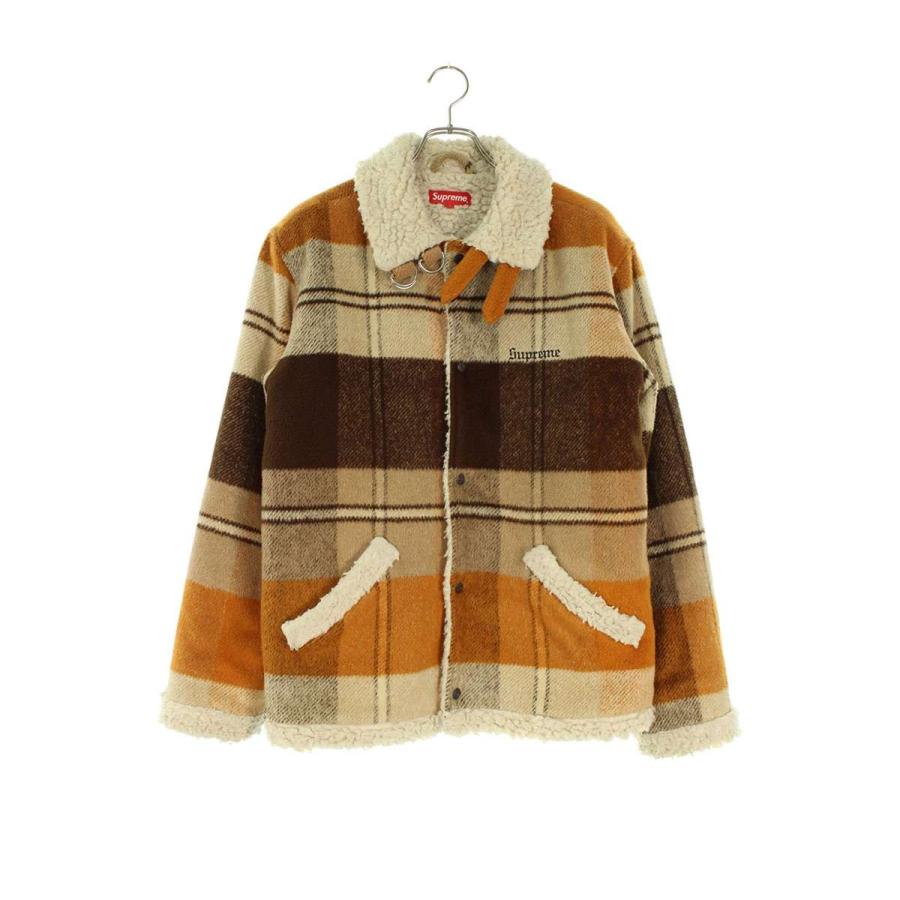 シュプリーム サイズ:M  17AW  Plaid Shearling Bomber Jacket チェックシャーリングボンバージャケットブルゾン 中古 OM10 Supreme（シュプリーム） サイズ:M 17AW Plaid Shearling Bomber