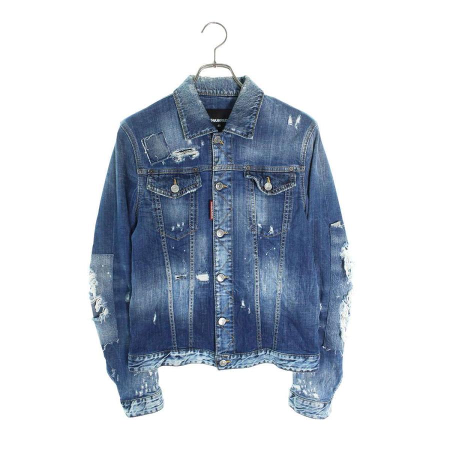 【土日限定価格】DSQUARED2 ダメージデニムジャケット 48 DSQUARED2 ダメージ加工 デニムジャケット DSQUARED2 - 破格