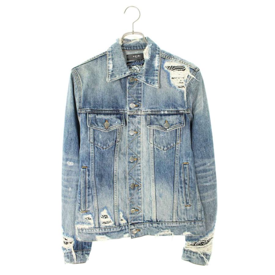 AMIRI アミリ サイズ:S バンダナパッチダメージ加工トラッカー AMIRI アミリ サイズ:S バンダナパッチダメージ加工トラッカー
