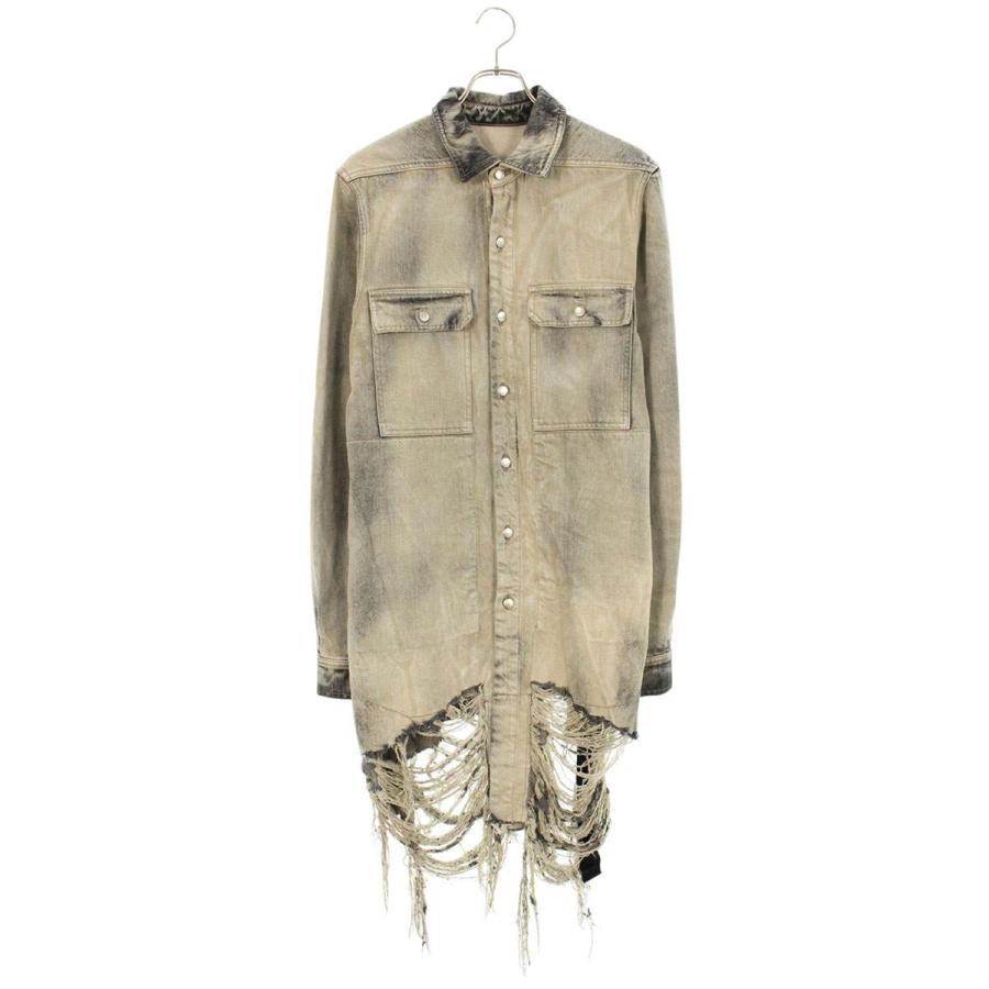 リックオウエンス サイズ:46  23AW  RR02C7705-DMPFR デストロイ加工ロングデニムジャケット 中古 SB01 Rick Owens（リック・オウエンス） サイズ:46 RR02C7705-DMPFR