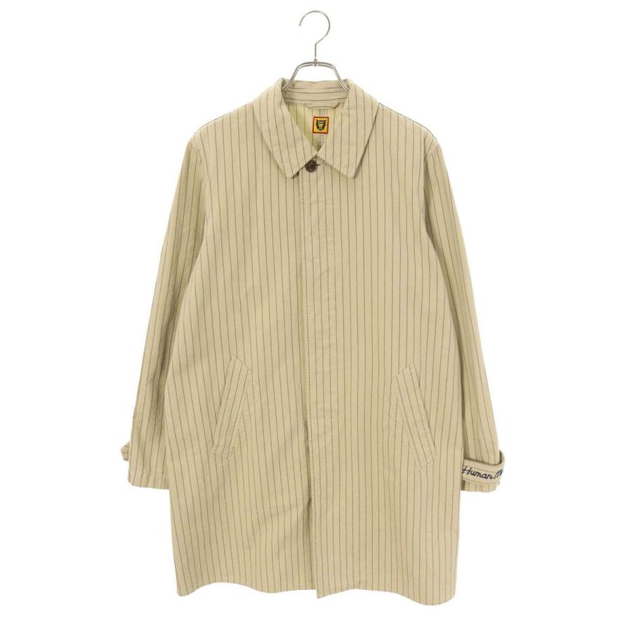 ヒューマンメイド サイズ:L  STRIPE BALMACAAN COAT バック刺繍ストライプステンカラーバルカマーンコート 中古 BS99 HUMAN MADE（ヒューマンメード） ヒューマンメイド サイズ:L STRIPE