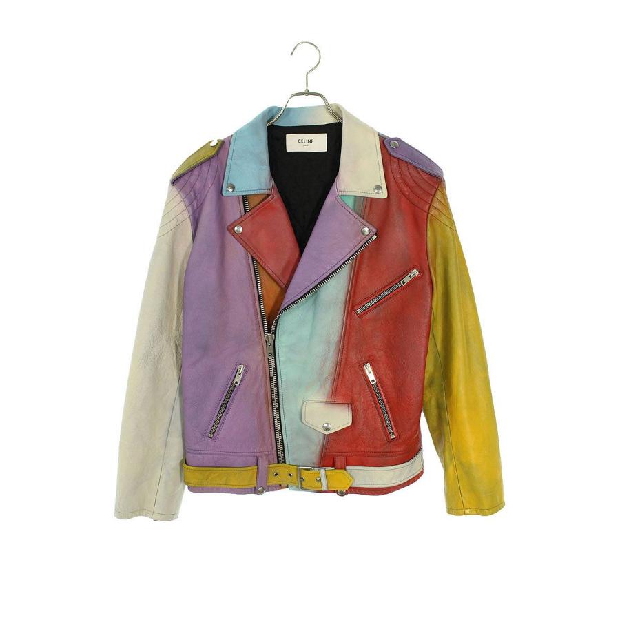 CELINE セリーヌ レザージャケット 21AW サイズ:48 レインボー CELINE セリーヌ レザージャケット 21AW サイズ:48 レインボー