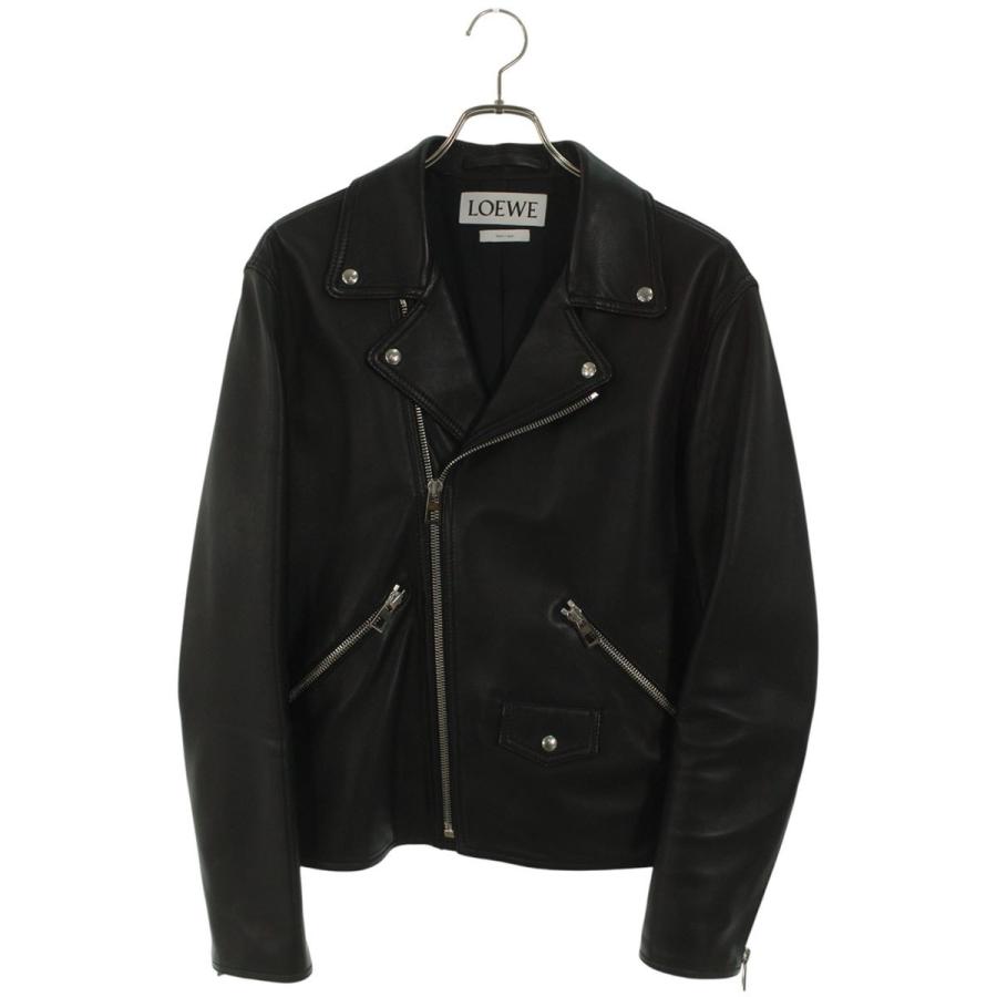 LOEWE濃紺レザージャケット LOEWE レザージャケット | ブラック | FARFETCH JP