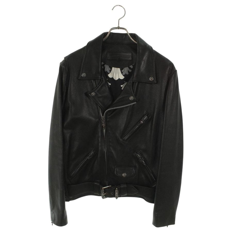 クロムハーツ サイズ:M  JJ DEAN JJディーン 裏地CHスカーフダガージップライダースレザージャケット 中古 GZ11 CHROME HEARTS（クロムハーツ） レザージャケット サイズ:M JJ DEAN JJ