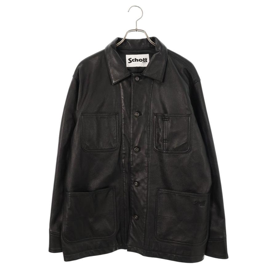 ショット  LAMB LEATHER COVERALL 782-3950079 ラムカバーオールレザージャケット メンズ L Schott N.Y.C（ショット） サイズ:L LAMB LEATHER COVERALL 782