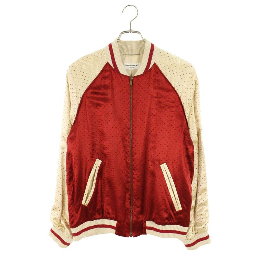 サンローランパリ サイズ:46  612418 Y587S シルクスカジャンスタッズブルゾン 中古 SS13 SAINT LAURENT サンローランパリ サイズ:46 612418 Y587S シルク