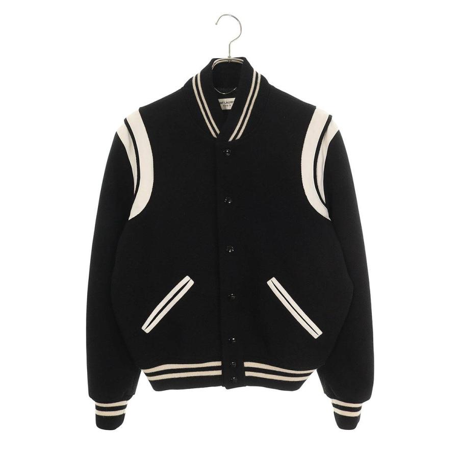 サンローランパリ サイズ:46  テディ 354718 YYL80 レザートリムスタジャンブルゾン 中古 SB01 SAINT LAURENT サンローランパリ サイズ:46 テディ 354718 YYL80
