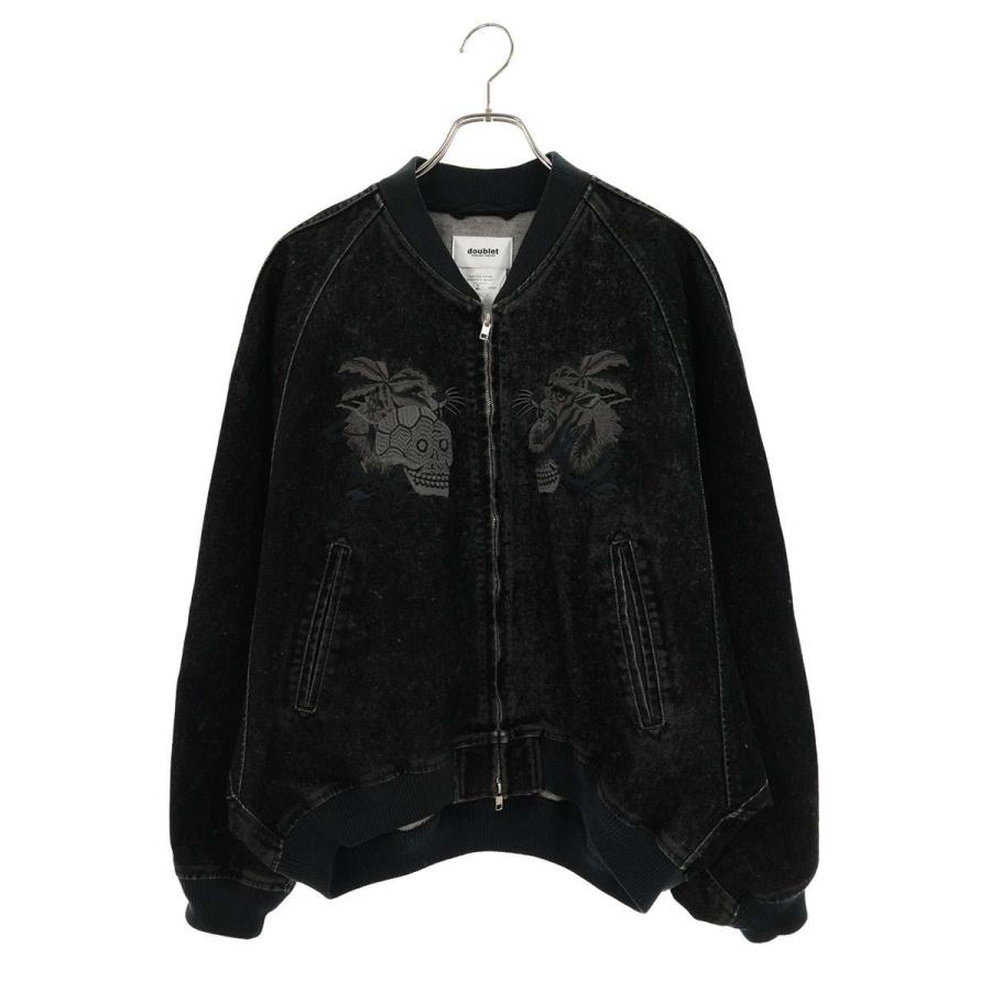 新品未使用 doublet スカジャン 25aw ブルゾン L doublet（ダブレット） サイズ:S 25AW FLOCKED DENIM SOUVENIR JACKET