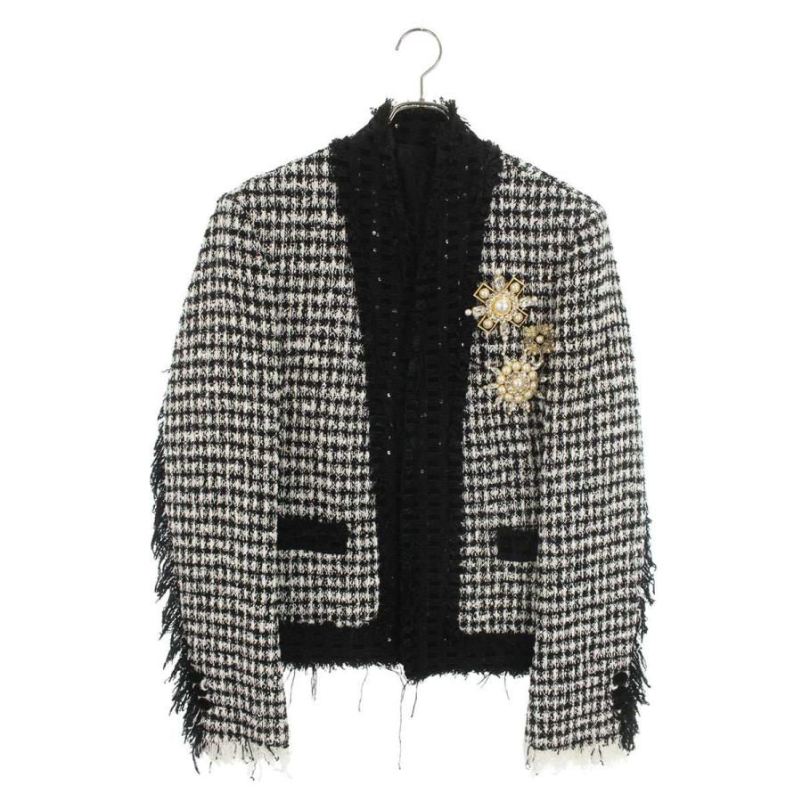 BALMAIN（バルマン） サイズ:48 ツイードフリンジスパンコールデザイン