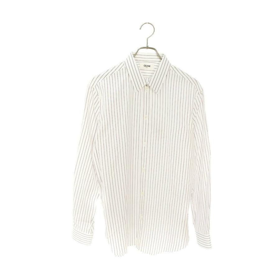 セリーヌ Celine 19aw Acf ストライプコットン長袖シャツ 40 ホワイト レッド 新品同様 Sj02 新古品 Www Unipymes Com
